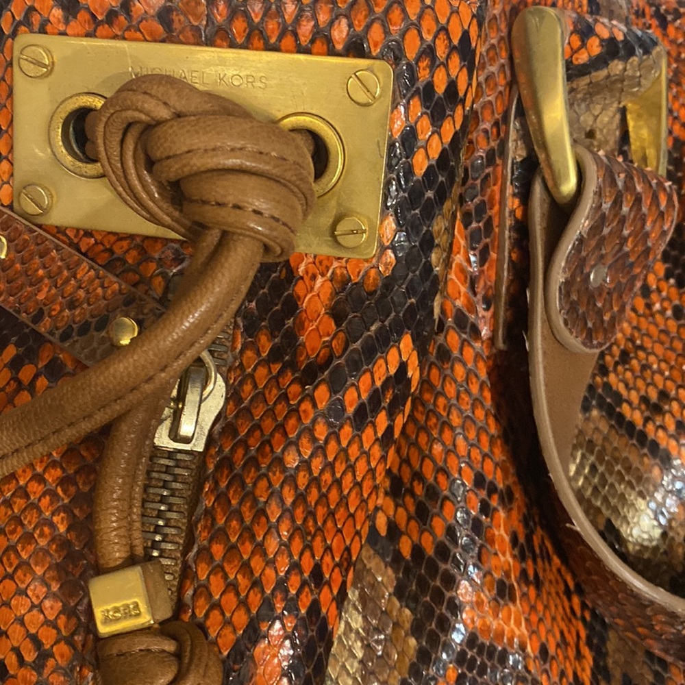 Michael Kors Python Tote Bag Orange - Picture 4 of 10